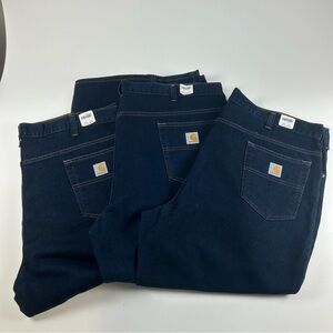 Carhartt Men’s SZ 44x28 Lot Of 3 Denim Work Modern Fit Dark Wash Jeans Stretch